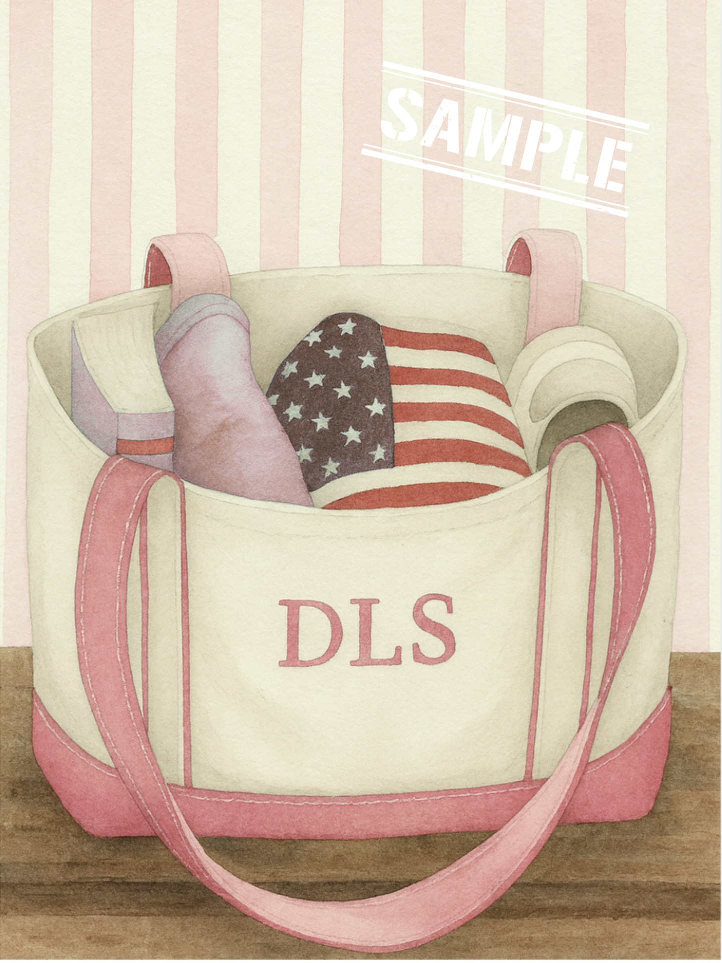 Preppy Pink Americana Set of 3