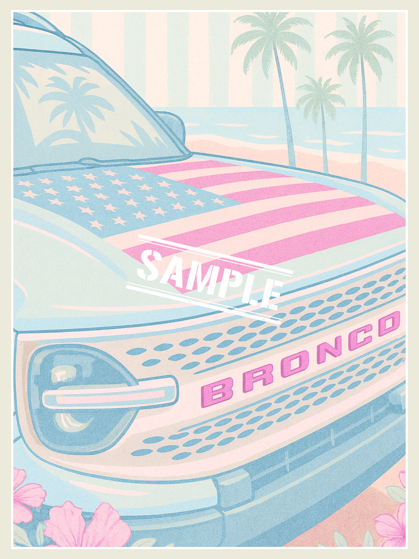 Vintage Coastal Bronco Print