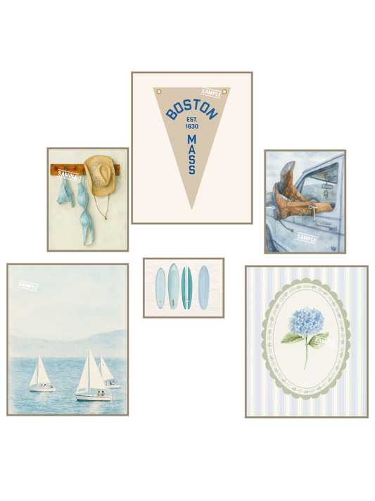 Blue Coastal Cowgirl Set - 6 Digital Downloads